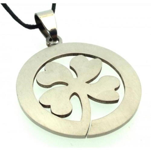 Stainless Steel Lucky Four Leaf Clover Pendant